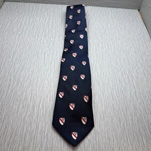 Ben Silver Charleston Silk Tie Blue Crest Club Preppy Ivy Made England
